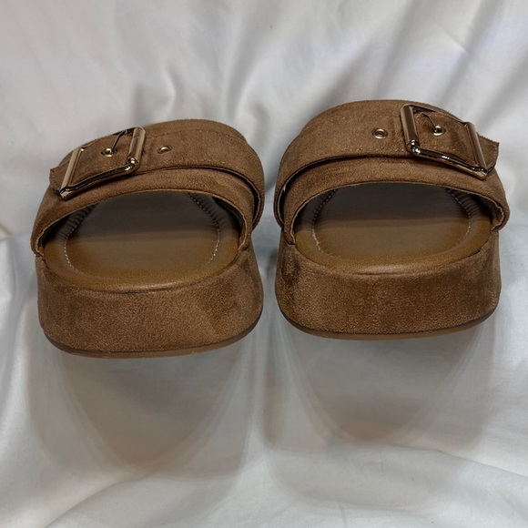 Seychelles Poppy Brown Suede Buckle Platform Mule Slide Sandals 9.5 - Picture 5 of 11